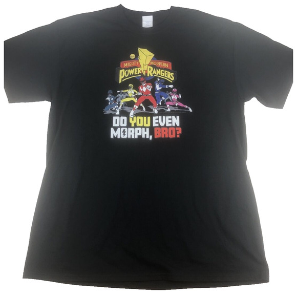 Power Rangers Do You Even Morph Bro T‑Shirt Mighty Morphin  Men's XLT ‎ Black - Picture 1 of 8